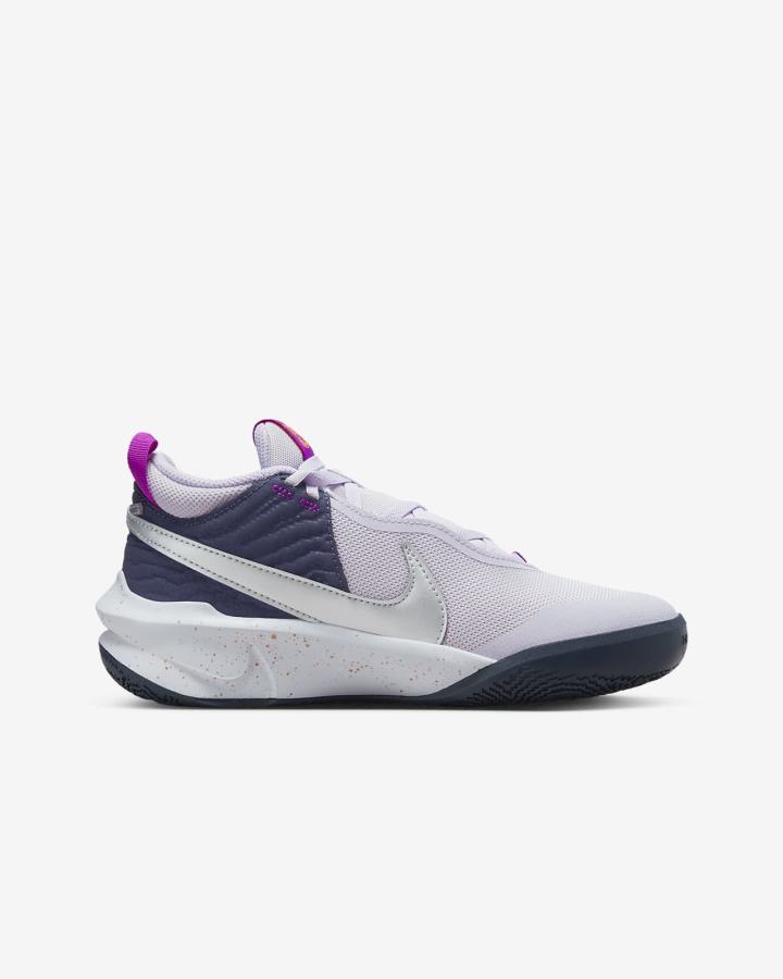 Zapatillas Baloncesto Nike Team Hustle D 10 SE Kids Niña Moradas Azules Moradas Metal Plateadas | UAGYZ-0789