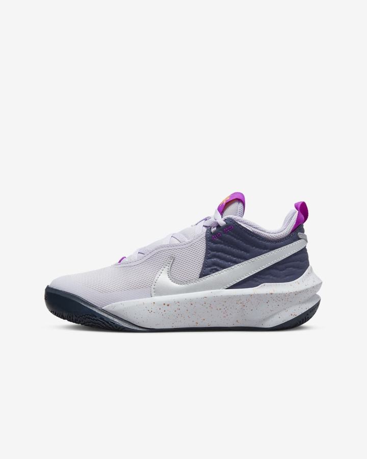 Zapatillas Baloncesto Nike Team Hustle D 10 SE Kids Niña Moradas Azules Moradas Metal Plateadas | UAGYZ-0789