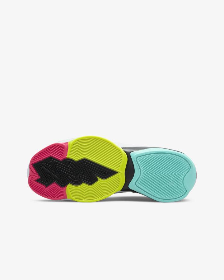 Zapatillas Baloncesto Nike Zion 2 Kids Niño Blancas Negras Turquesa | FIXLR-5386