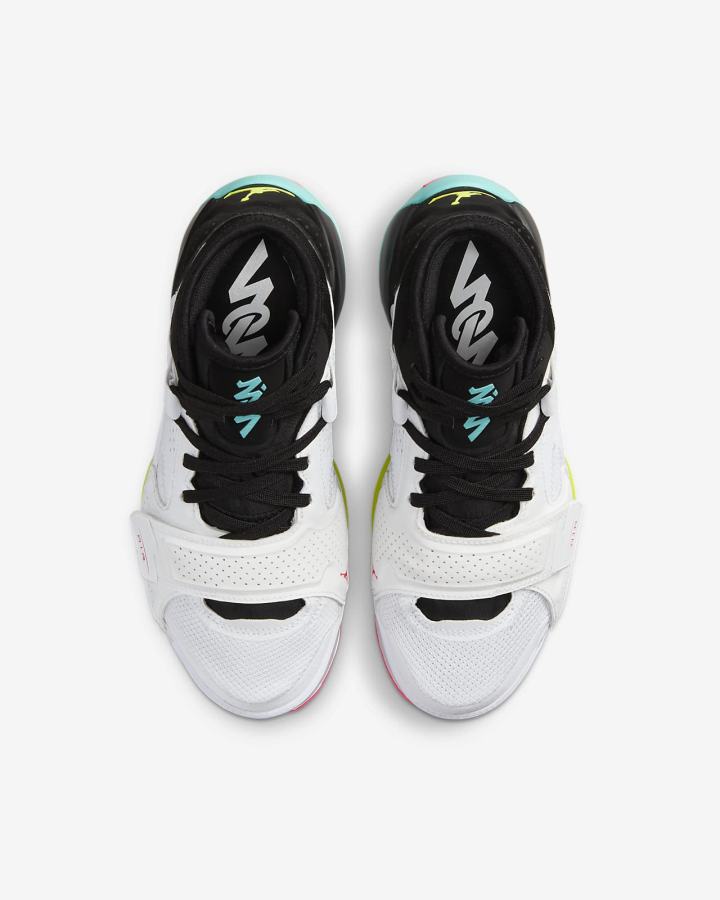 Zapatillas Baloncesto Nike Zion 2 Kids Niño Blancas Negras Turquesa | FIXLR-5386