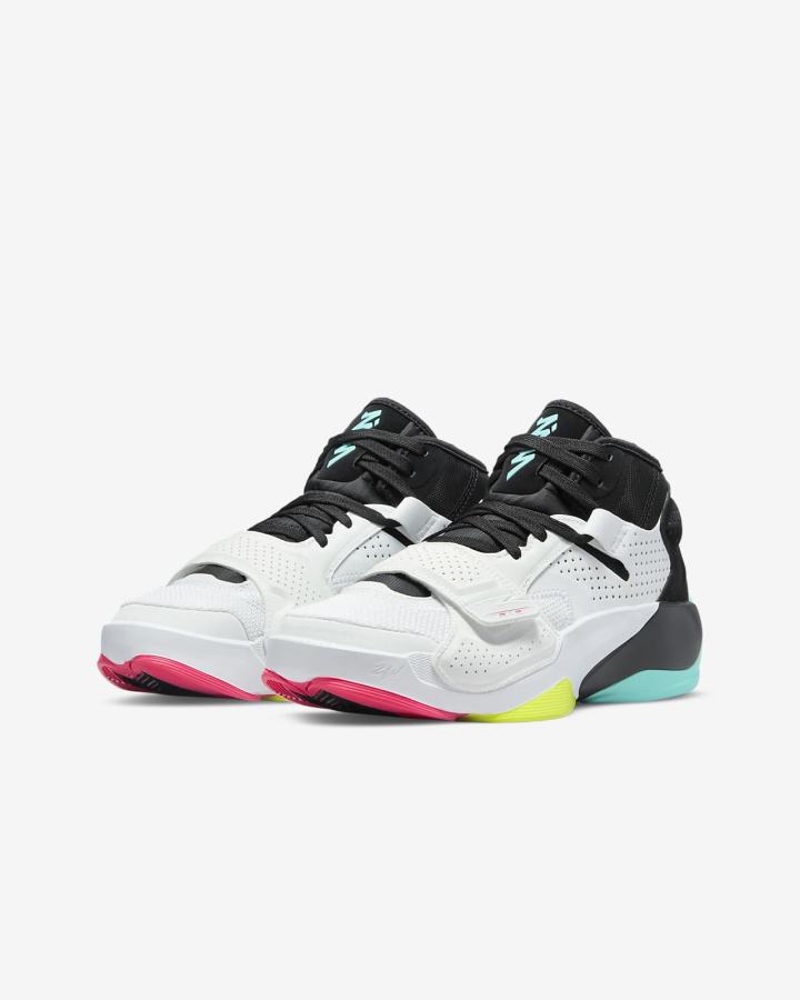 Zapatillas Baloncesto Nike Zion 2 Kids Niño Blancas Negras Turquesa | FIXLR-5386