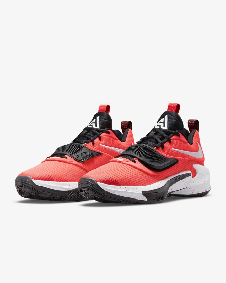Zapatillas Baloncesto Nike Zoom Freak 3 (Team) Hombre Rojas Claro Negras Blancas | DZTRQ-0623