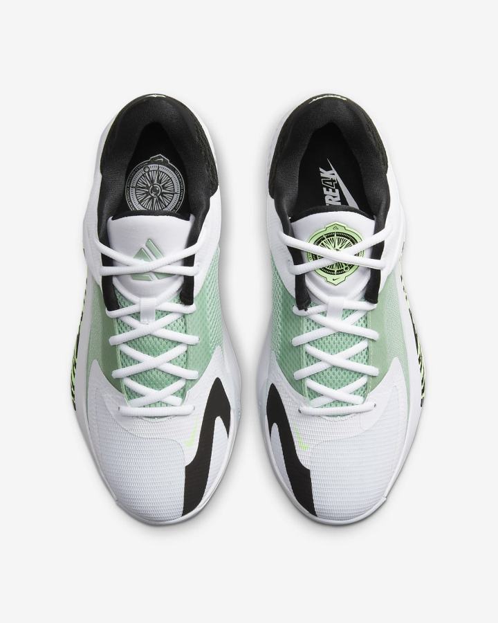 Zapatillas Baloncesto Nike Zoom Freak 4 Mujer Blancas Negras Blancas | ERICB-9427