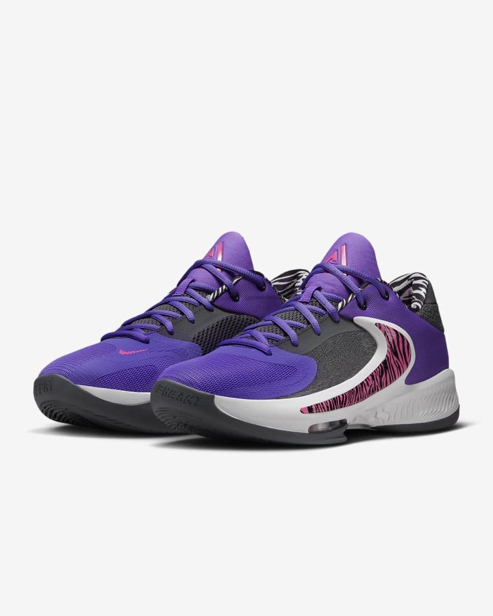 Zapatillas Baloncesto Nike Zoom Freak 4 Hombre Moradas Blancas Negras | JXMZO-1352