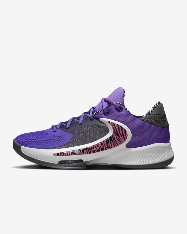Zapatillas Baloncesto Nike Zoom Freak 4 Hombre Moradas Blancas Negras | JXMZO-1352