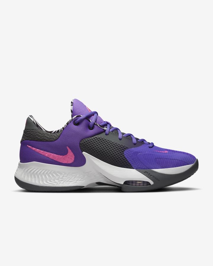 Zapatillas Baloncesto Nike Zoom Freak 4 Mujer Moradas Blancas Negras | SYMHQ-0723