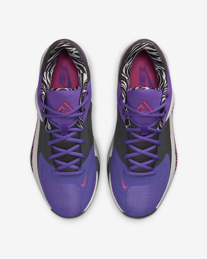 Zapatillas Baloncesto Nike Zoom Freak 4 Mujer Moradas Blancas Negras | SYMHQ-0723