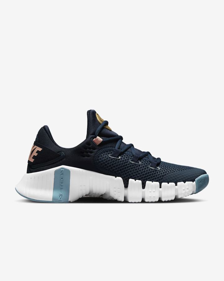 Zapatillas Deportivos Nike Free Metcon 4 Mujer Azul Marino Obsidian Naranjas | CQPUJ-8071