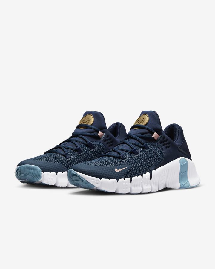Zapatillas Deportivos Nike Free Metcon 4 Mujer Azul Marino Obsidian Naranjas | CQPUJ-8071