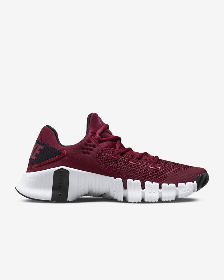 Zapatillas Deportivos Nike Free Metcon 4 Hombre Burdeos Negras Blancas | EYUOP-4763