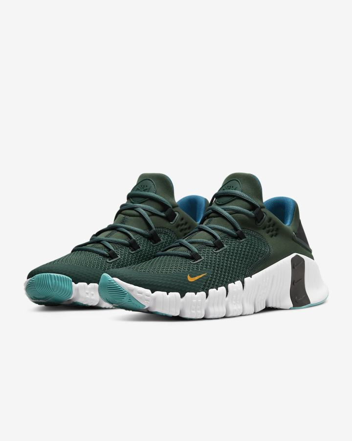Zapatillas Deportivos Nike Free Metcon 4 Mujer Verde Negras Blancas | FHDOL-1378