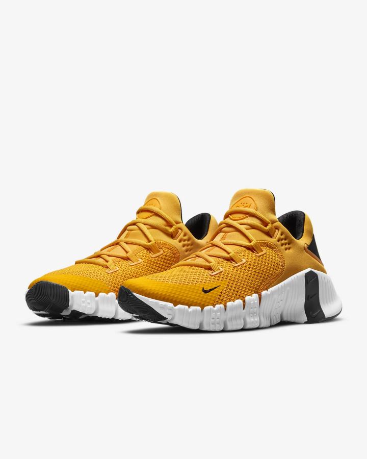 Zapatillas Deportivos Nike Free Metcon 4 Hombre Doradas Negras Blancas | JOMLS-0765