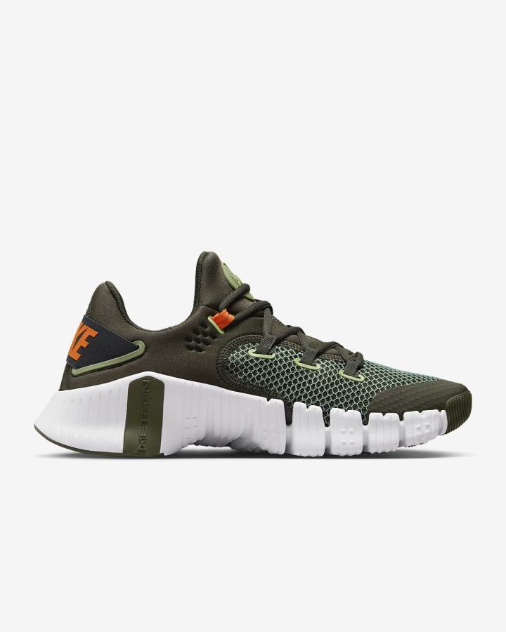 Zapatillas Deportivos Nike Free Metcon 4 Hombre Kaki Blancas Naranjas | MTVNX-7421