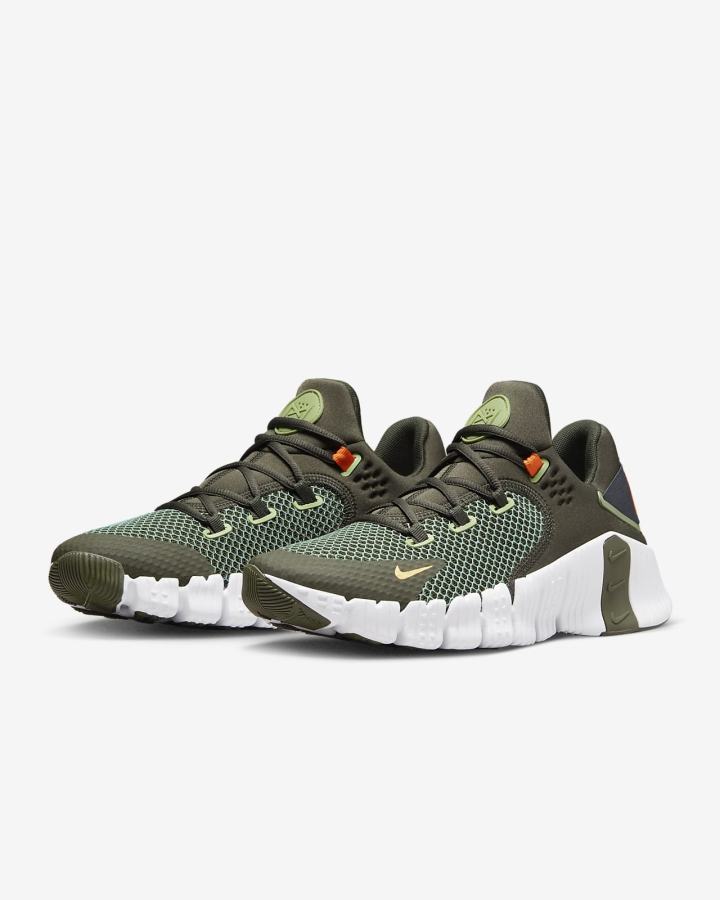 Zapatillas Deportivos Nike Free Metcon 4 Hombre Kaki Blancas Naranjas | MTVNX-7421
