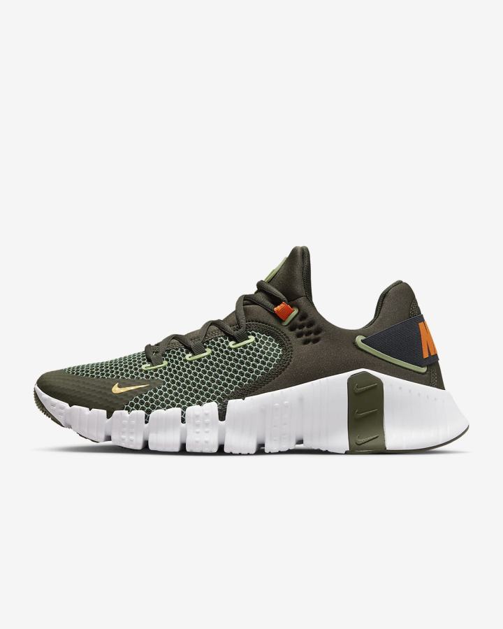 Zapatillas Deportivos Nike Free Metcon 4 Hombre Kaki Blancas Naranjas | MTVNX-7421
