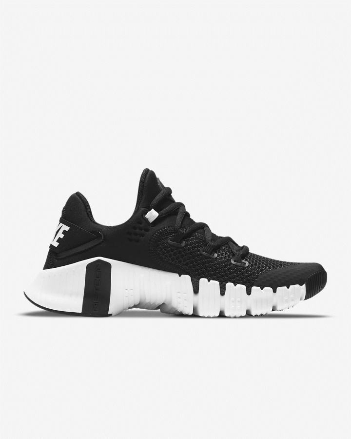 Zapatillas Deportivos Nike Free Metcon 4 Mujer Negras Blancas | PAFVY-9083