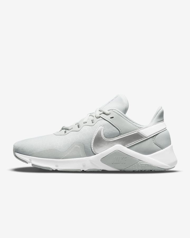 Zapatillas Deportivos Nike Legend Essential 2 Mujer Blancas Gris Metal Plateadas | LGWPC-6794