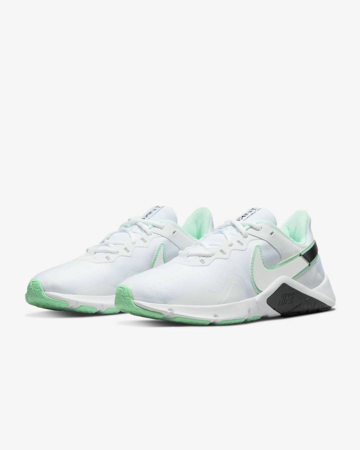 Zapatillas Deportivos Nike Legend Essential 2 Mujer Blancas Verde Menta Negras Metal Plateadas | VUEXH-2367