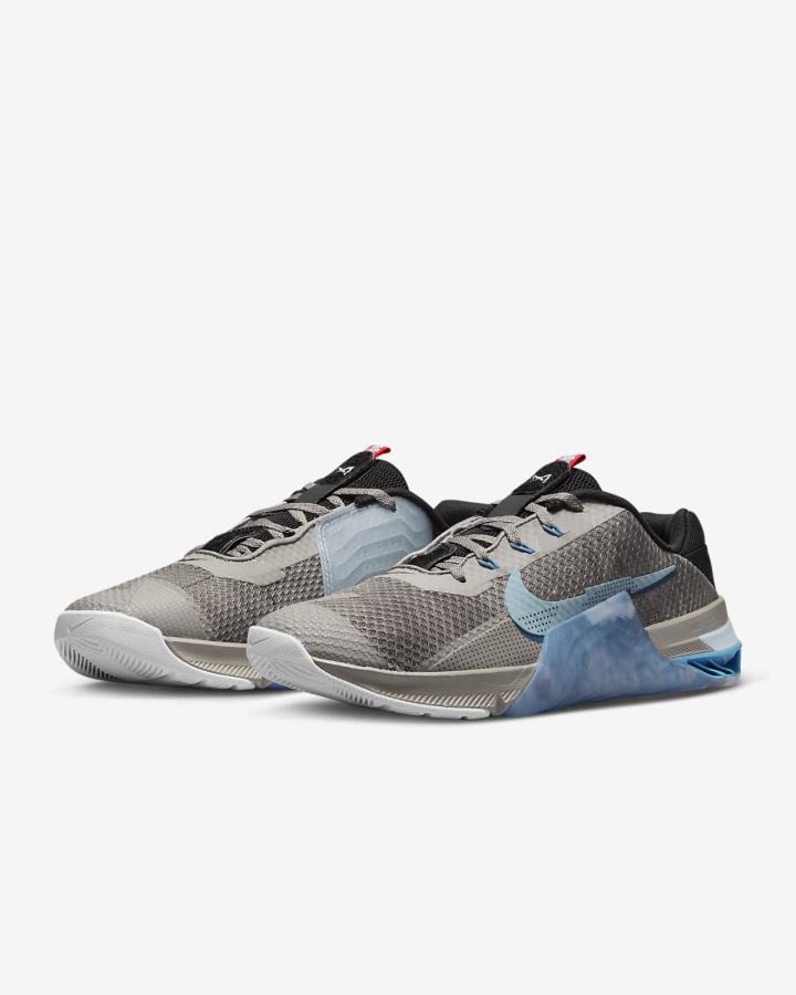 Zapatillas Deportivos Nike Metcon 7 AMP Hombre Gris Negras Azules | YRWPZ-4256