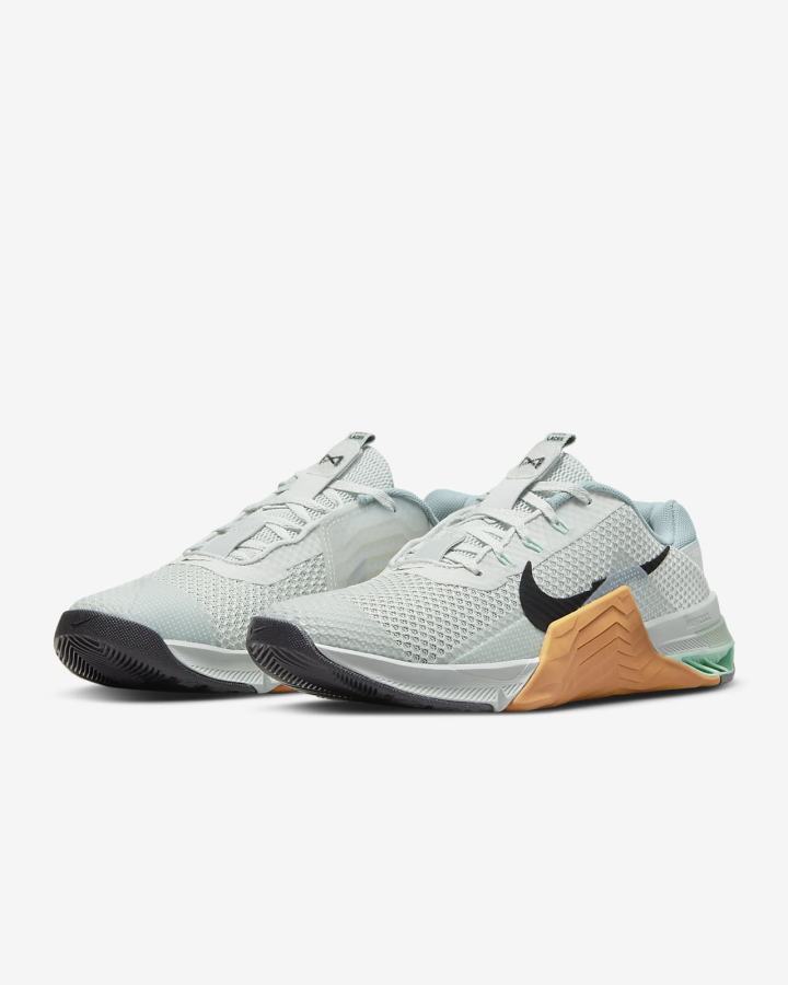 Zapatillas Deportivos Nike Metcon 7 Hombre Plateadas Claro Verde Oliva Negras | ILHGD-7541