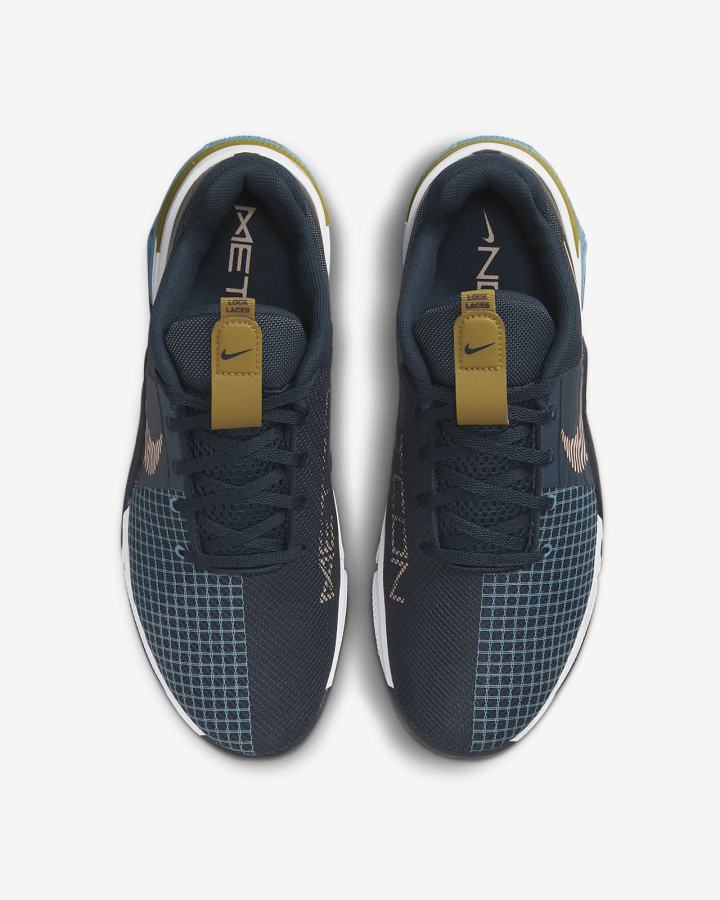 Zapatillas Deportivos Nike Metcon 8 Hombre Azul Marino Obsidian Naranjas | EPRHG-3824