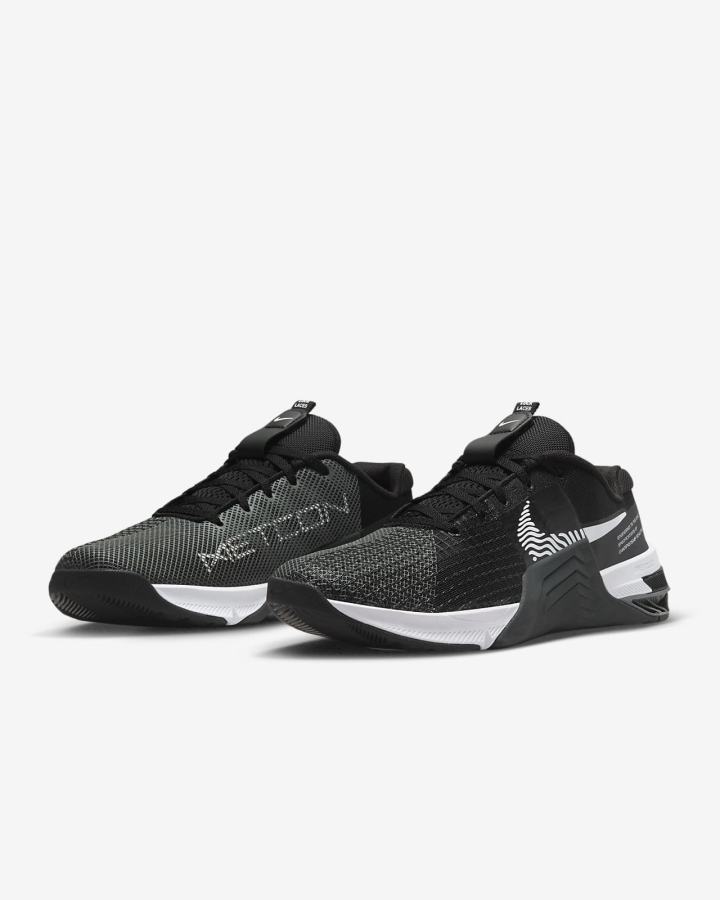 Zapatillas Deportivos Nike Metcon 8 Hombre Negras Gris Oscuro Blancas | KCBDX-4306