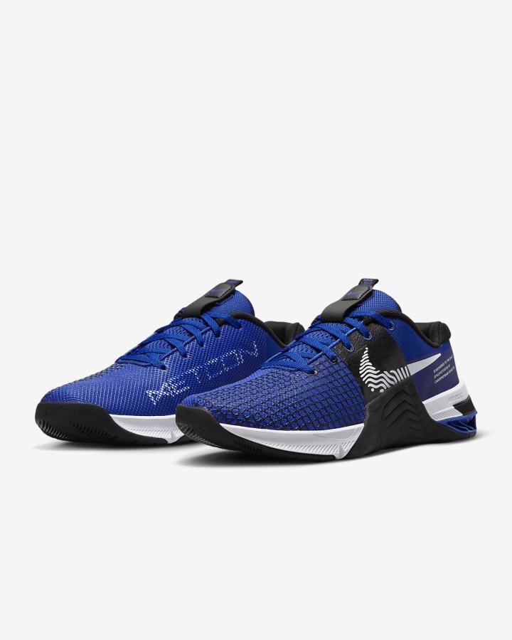 Zapatillas Deportivos Nike Metcon 8 Hombre Azul Real Negras Azul Real Blancas | NSTCQ-7302