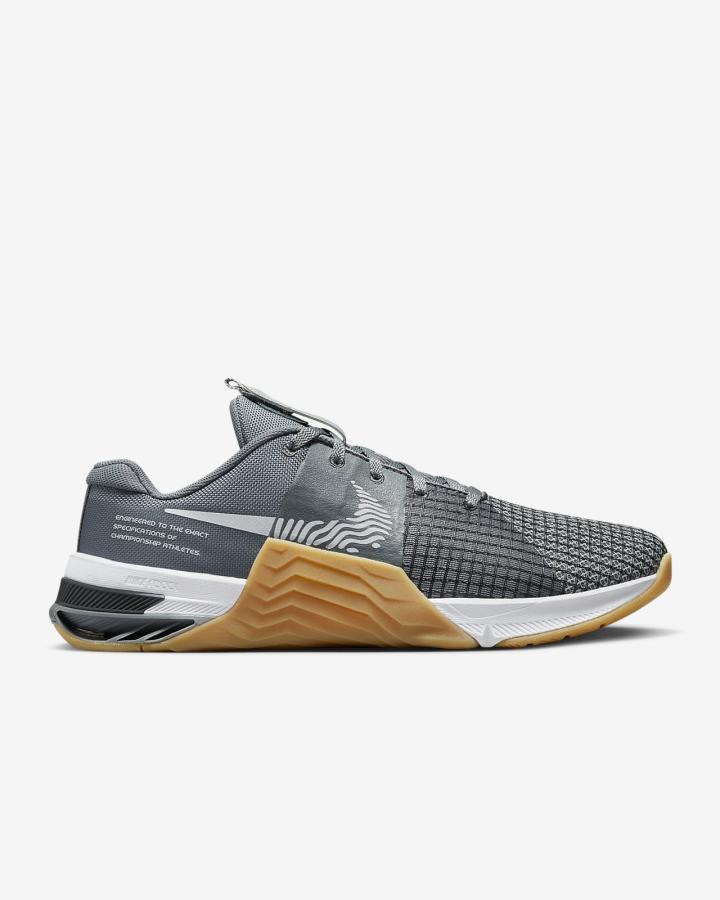 Zapatillas Deportivos Nike Metcon 8 Hombre Gris Blancas | YXMEA-1237
