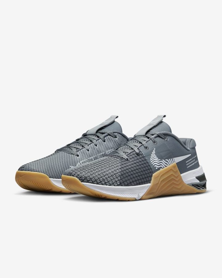 Zapatillas Deportivos Nike Metcon 8 Hombre Gris Blancas | YXMEA-1237