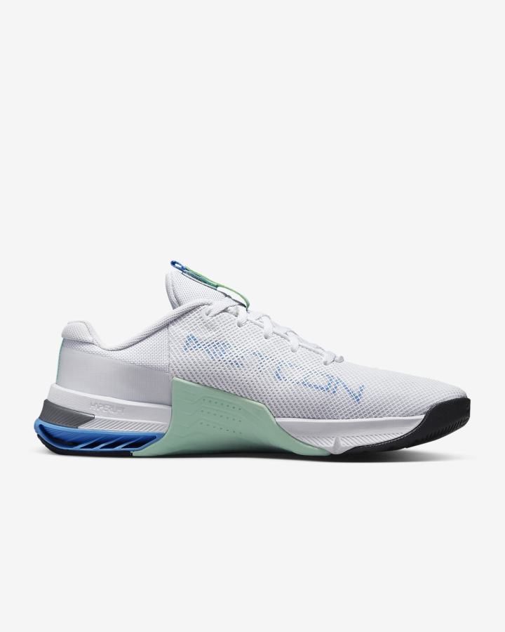 Zapatillas Deportivos Nike Metcon 8 Mujer Blancas Verde Menta Azules Metal Plateadas | JEIXS-4563