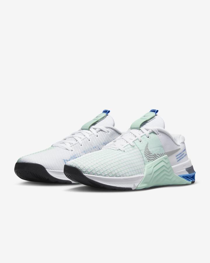 Zapatillas Deportivos Nike Metcon 8 Mujer Blancas Verde Menta Azules Metal Plateadas | JEIXS-4563