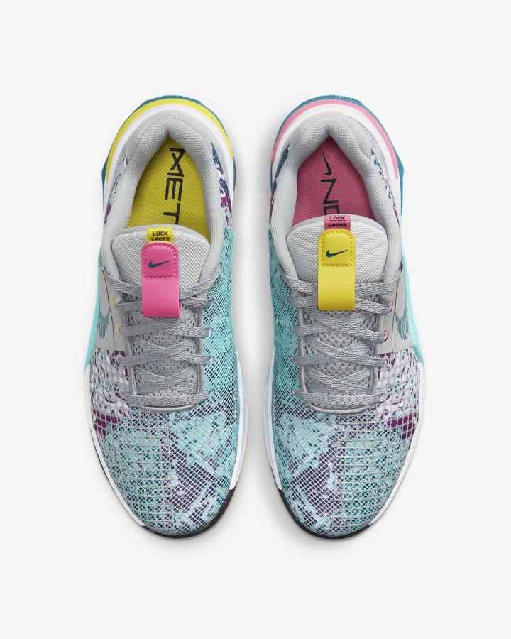 Zapatillas Deportivos Nike Metcon 8 Mujer Gris Claro Turquesa | SAEJG-9081