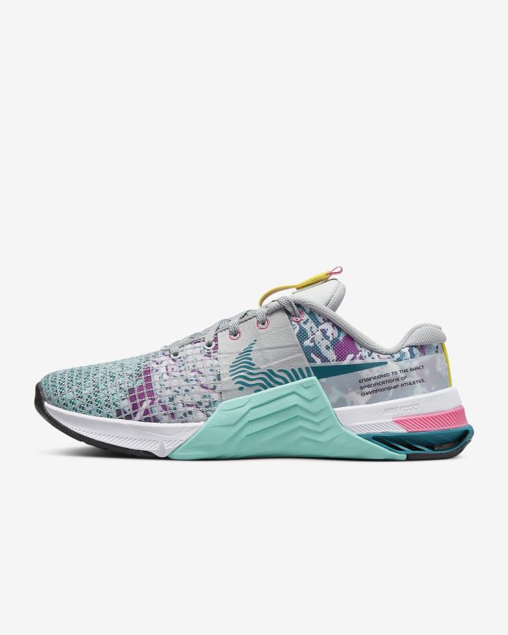 Zapatillas Deportivos Nike Metcon 8 Mujer Gris Claro Turquesa | SAEJG-9081