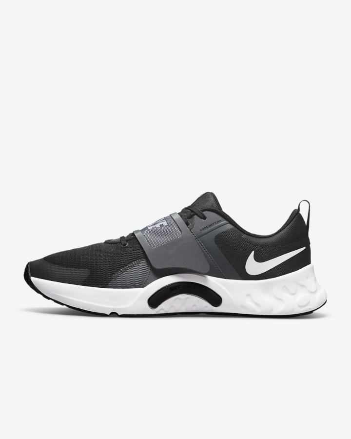 Zapatillas Deportivos Nike Renew Retaliation 4 Hombre Negras Gris Oscuro Blancas | HREXJ-9158