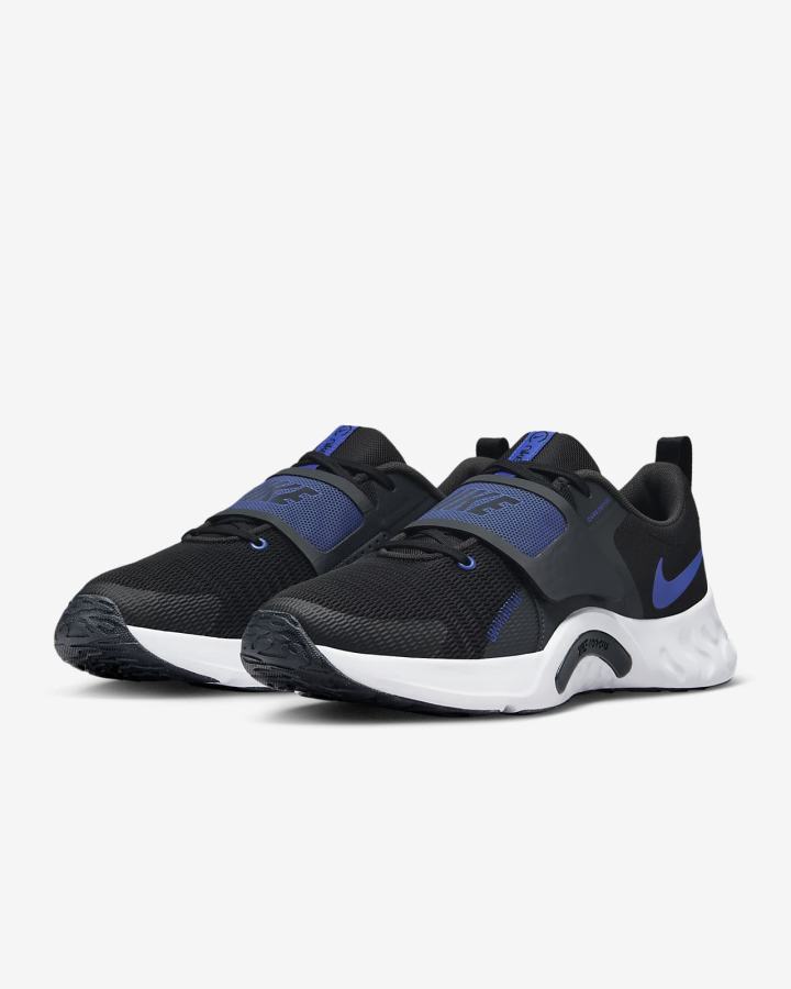 Zapatillas Deportivos Nike Renew Retaliation 4 Hombre Negras Gris Oscuro Blancas Azules | RCNLX-9164