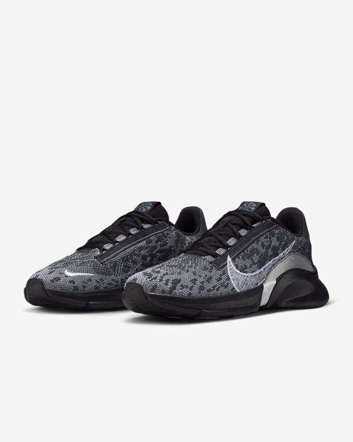 Zapatillas Deportivos Nike SuperRep Go 3 Next Nature Flyknit Hombre Gris Oscuro Negras Gris Blancas | BWKHL-1476