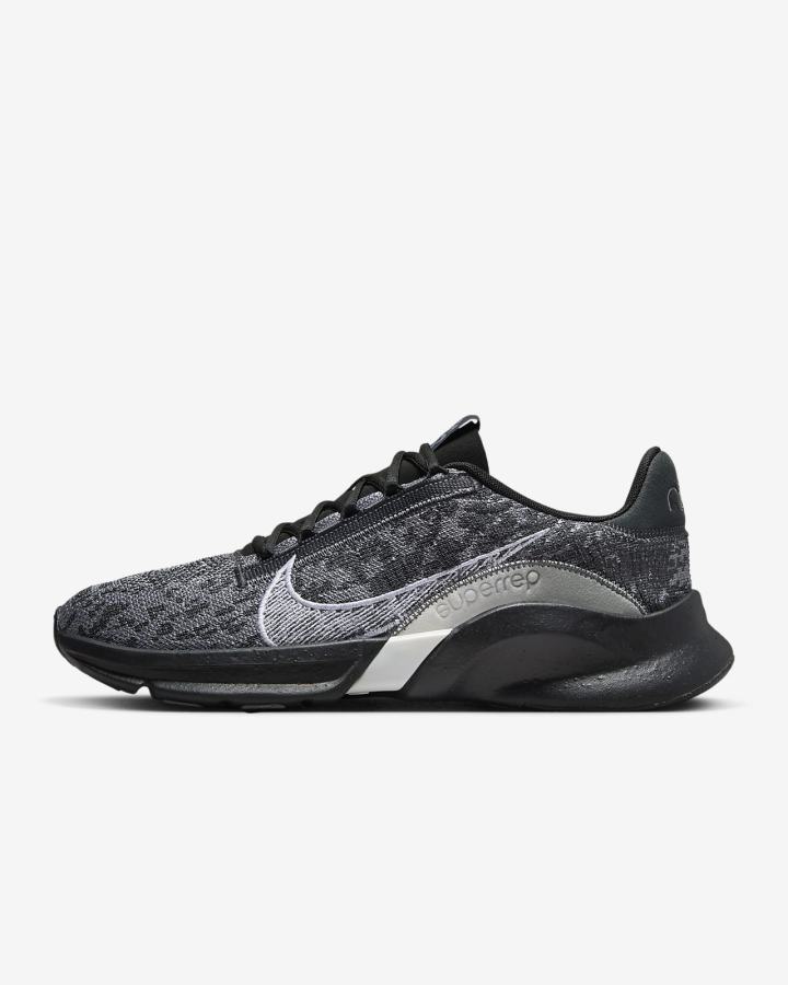 Zapatillas Deportivos Nike SuperRep Go 3 Next Nature Flyknit Hombre Gris Oscuro Negras Gris Blancas | BWKHL-1476
