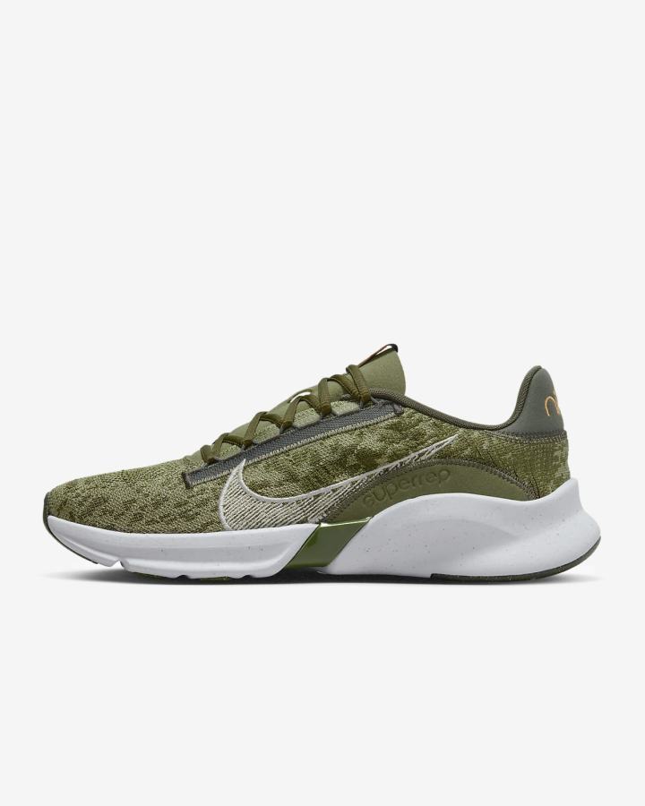 Zapatillas Deportivos Nike SuperRep Go 3 Next Nature Flyknit Hombre Verde Blancas Beige Claro | DQEWK-8507