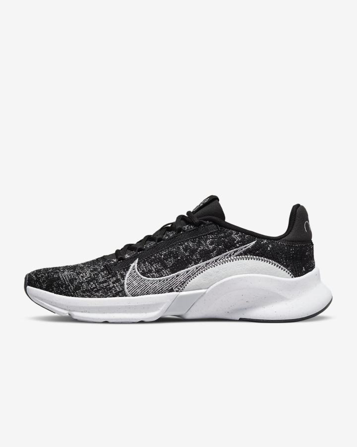 Zapatillas Deportivos Nike SuperRep Go 3 Next Nature Flyknit Hombre Negras Gris Oscuro Blancas Plateadas | GTHRX-1783