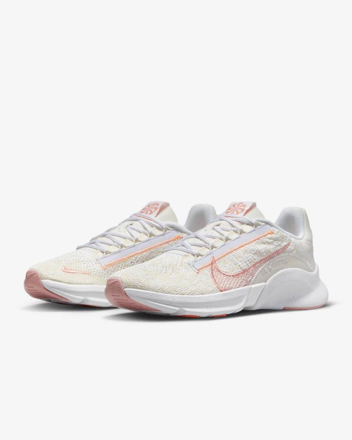 Zapatillas Deportivos Nike SuperRep Go 3 Flyknit Next Nature Mujer Blancas Creme Claro Naranjas Rojas | HIVEY-4357