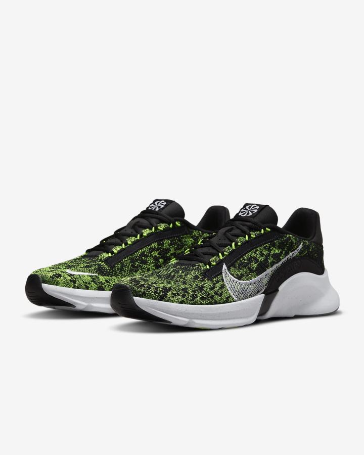 Zapatillas Deportivos Nike SuperRep Go 3 Next Nature Flyknit Hombre Negras Blancas | QWTPH-0473