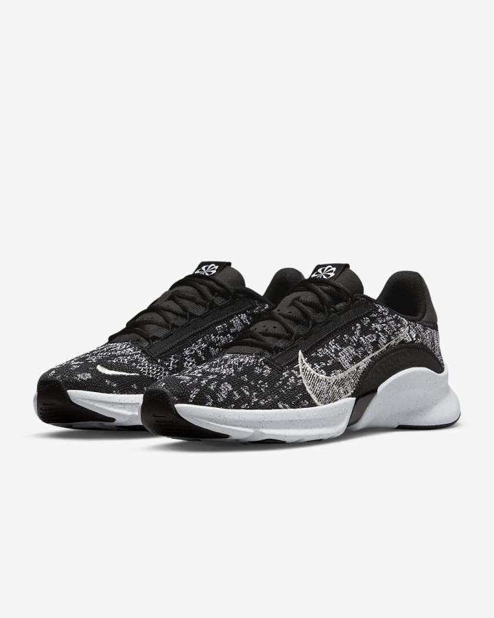 Zapatillas Deportivos Nike SuperRep Go 3 Flyknit Next Nature Mujer Negras Blancas Metal Plateadas | WRFBH-2879