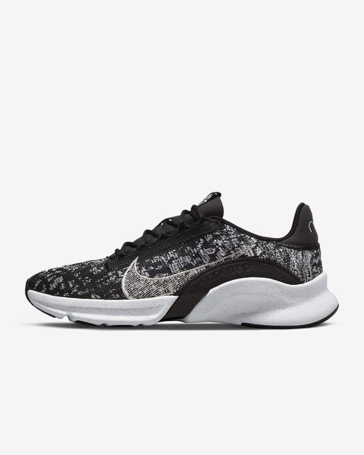 Zapatillas Deportivos Nike SuperRep Go 3 Flyknit Next Nature Mujer Negras Blancas Metal Plateadas | WRFBH-2879