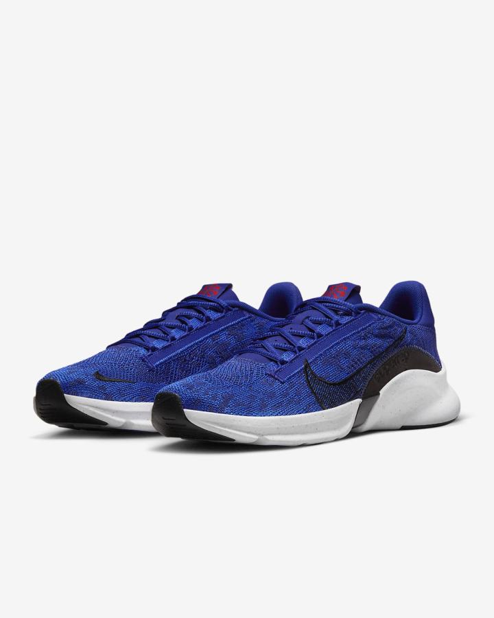 Zapatillas Deportivos Nike SuperRep Go 3 Next Nature Flyknit Hombre Azul Real Azules Negras Blancas | YHLDF-5946