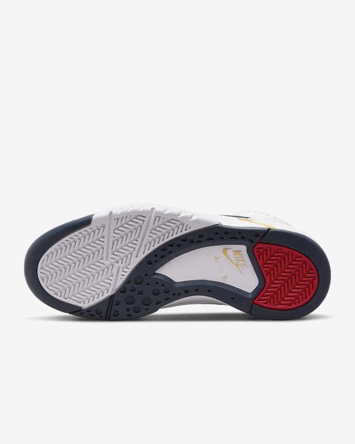 Zapatillas Nike Air Flight Lite Mid Hombre Blancas Rojas Metal Doradas Azul Marino | WFQHC-4270