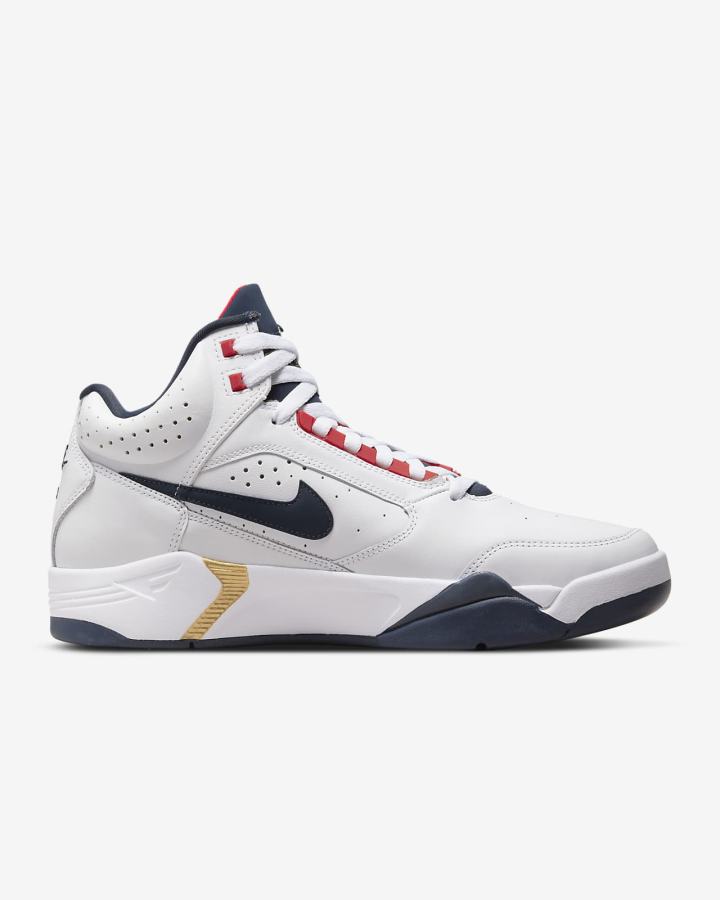 Zapatillas Nike Air Flight Lite Mid Hombre Blancas Rojas Metal Doradas Azul Marino | WFQHC-4270