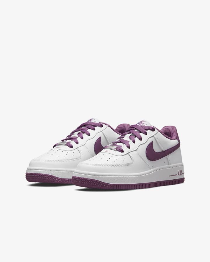 Zapatillas Nike Air Force 1 '06 Kids Niña Blancas Burdeos Claro | AZIDO-0196