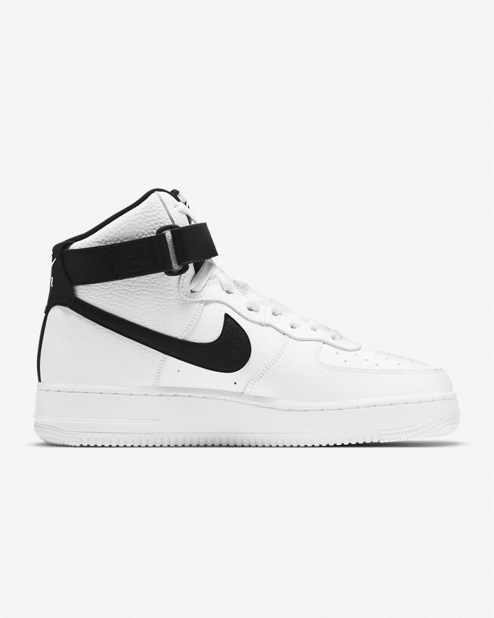 Zapatillas Nike Air Force 1 '07 High Hombre Blancas Negras | IHAPZ-6517