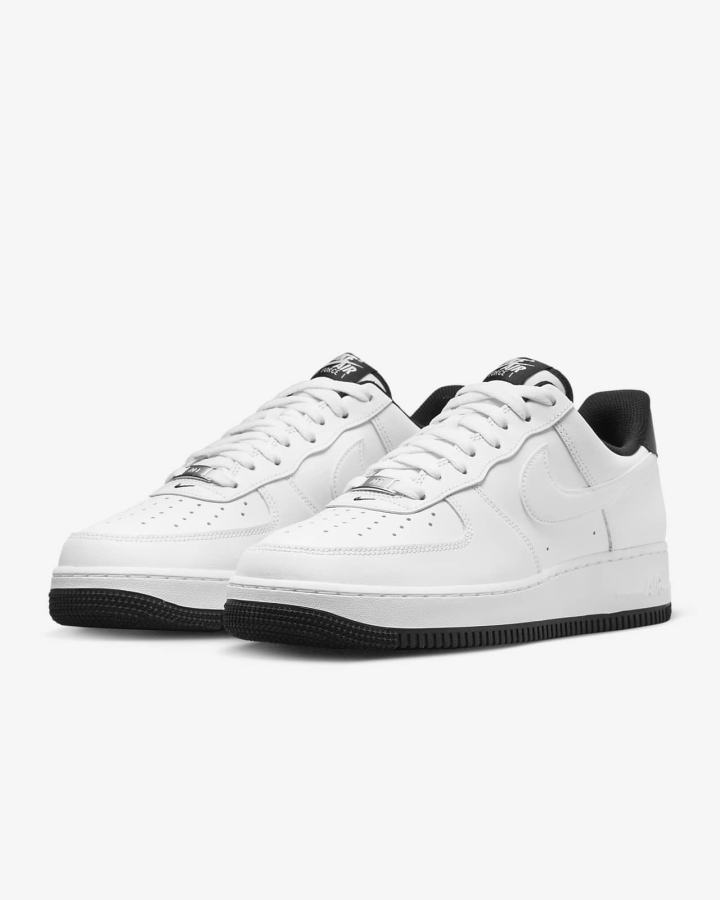Zapatillas Nike Air Force 1 '07 Hombre Blancas Negras Blancas | LJOYM-1678