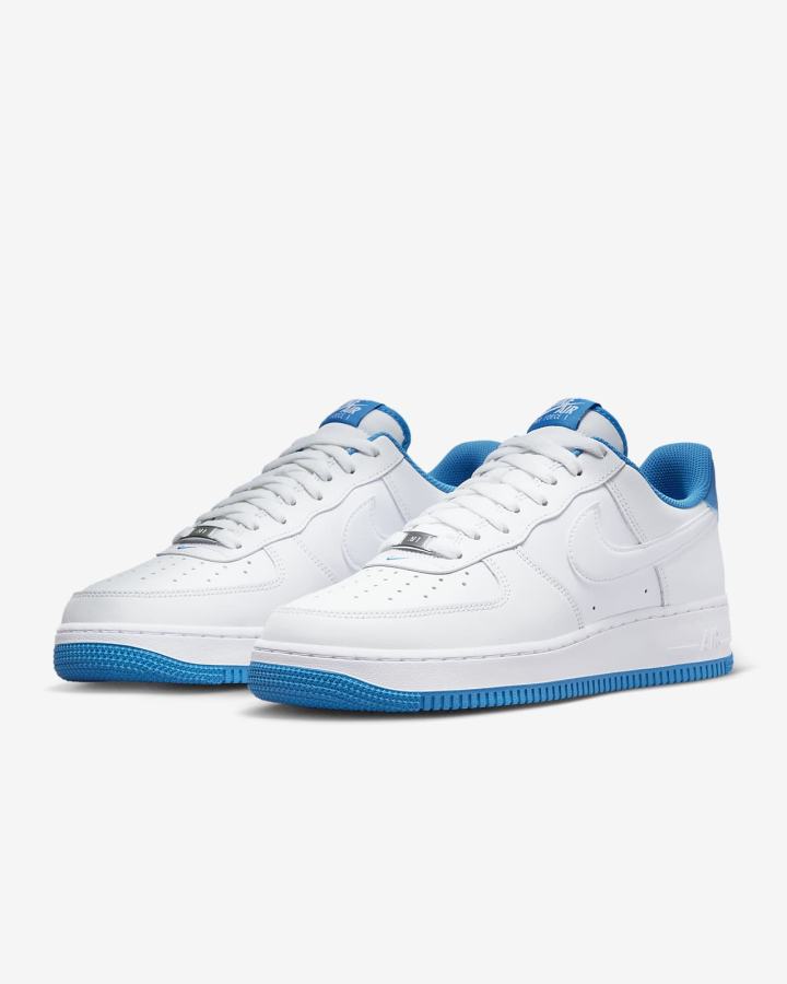 Zapatillas Nike Air Force 1 '07 Hombre Blancas Azules Claro Blancas | NSFXK-2364